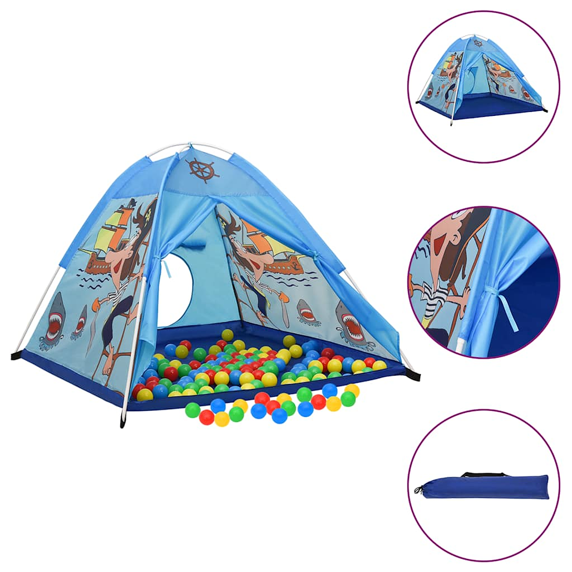 vidaXL Tenda de brincar infantil 120x120x90 cm azul 1