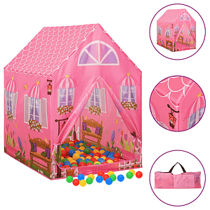 vidaXL Tenda de brincar infantil 69x94x104 cm rosa