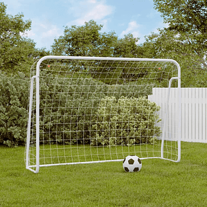 vidaXL Baliza de futebol com rede 214x75x152 cm aço/poliéster branco