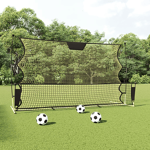 vidaXL Rede de ressalto futebol 183x85x120 cm poliéster preto/amarelo