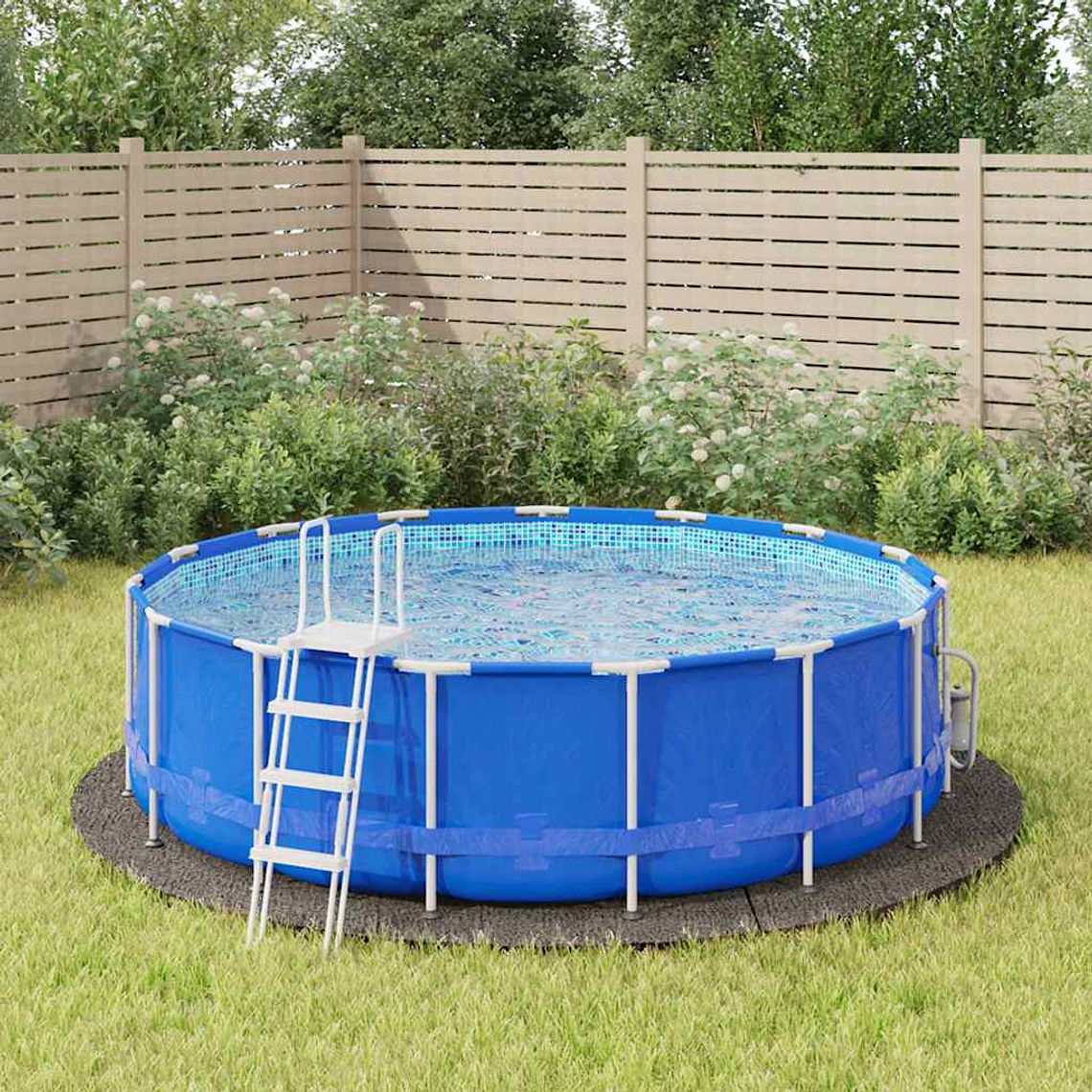 vidaXL Pano para chão de piscinas Ø396 cm poliéster geotêxtil cinza 1