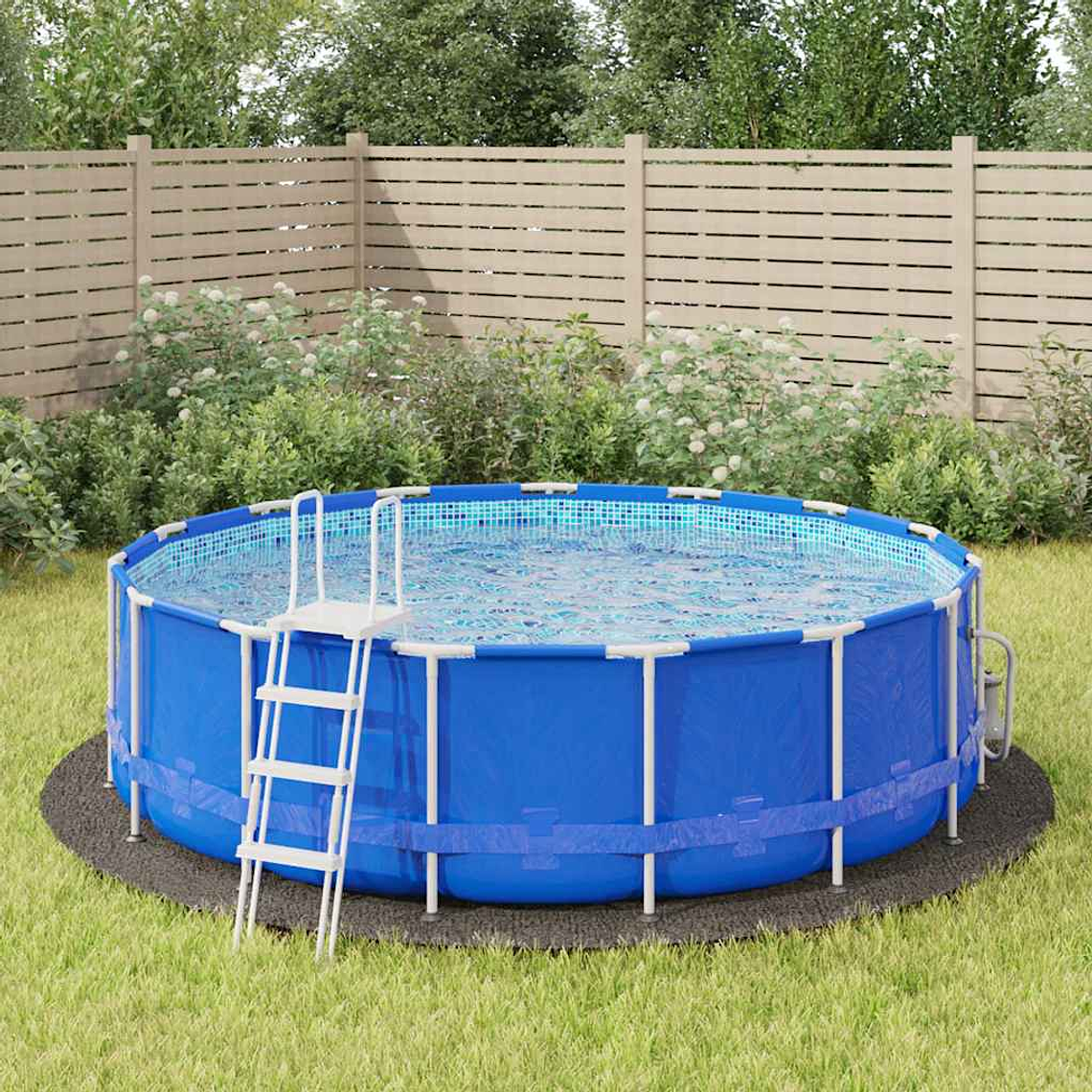 vidaXL Pano para chão de piscinas Ø428 cm poliéster geotêxtil cinza 1
