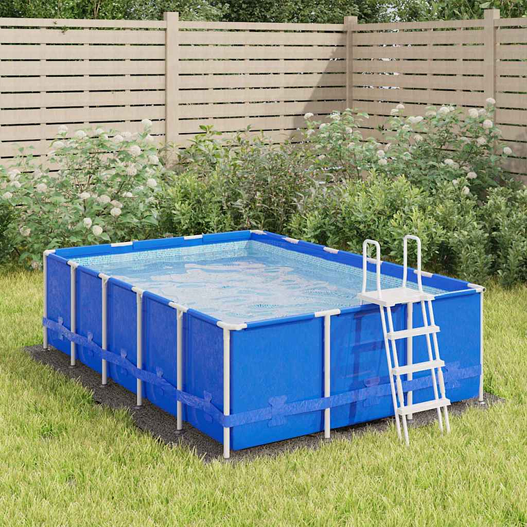 vidaXL Pano para chão de piscinas 300x220 cm poliéster geotêxtil cinza 1