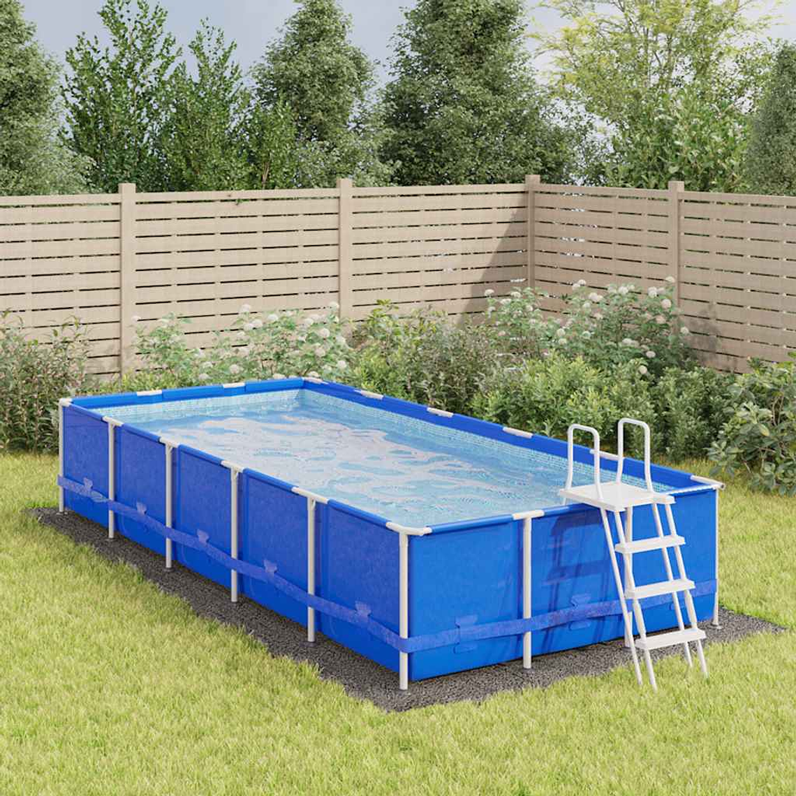 vidaXL Pano para chão de piscinas 640x321 cm poliéster geotêxtil cinza 1