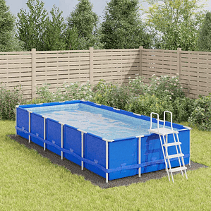 vidaXL Pano para chão de piscinas 640x321 cm poliéster geotêxtil cinza