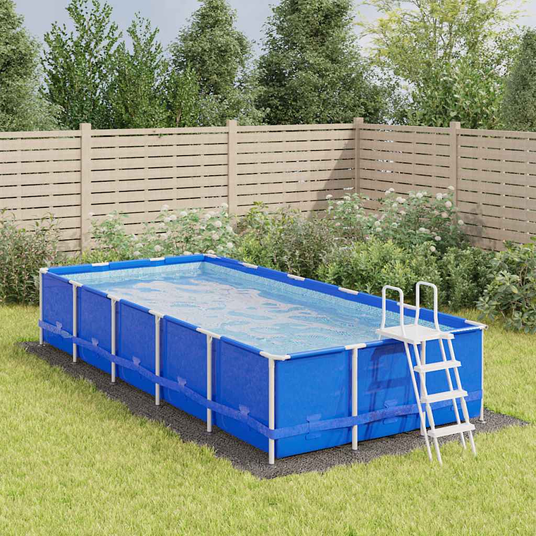 vidaXL Pano para chão de piscinas 640x321 cm poliéster geotêxtil cinza 1