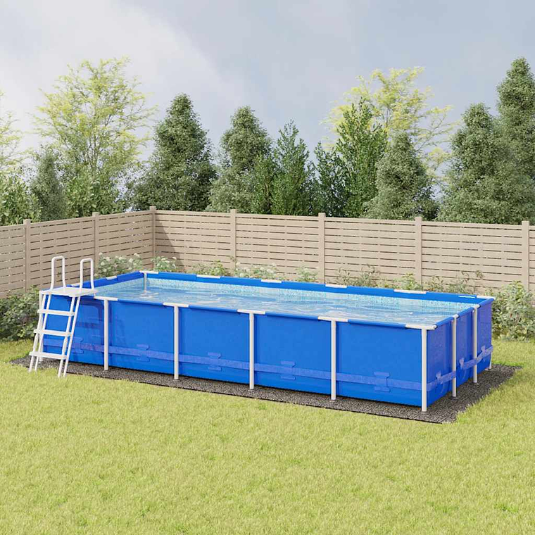 vidaXL Pano para chão de piscinas 999x500 cm poliéster geotêxtil cinza 1