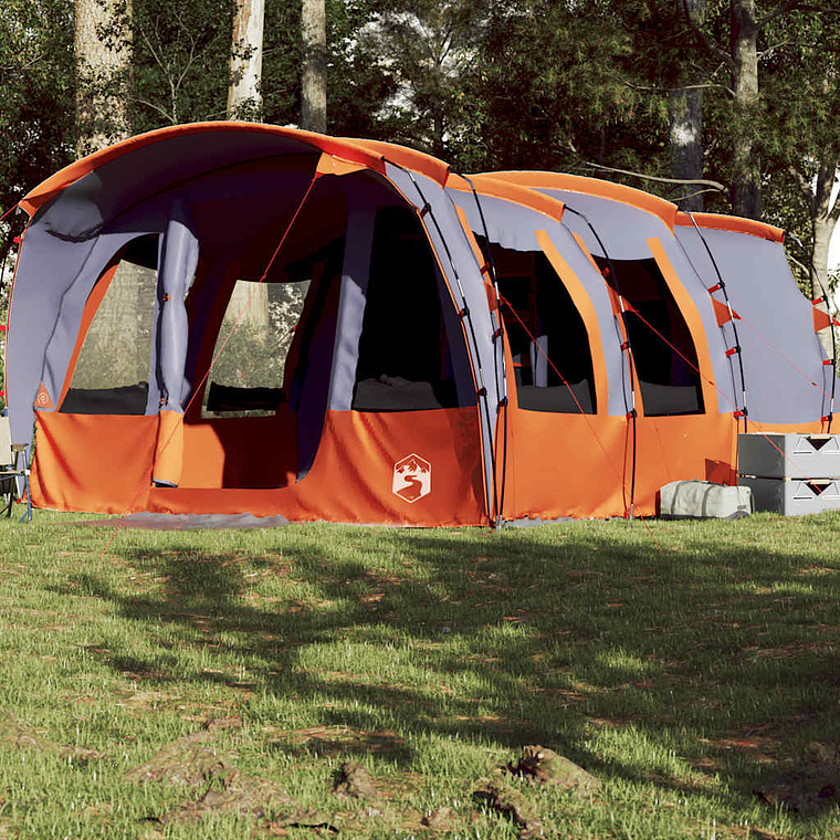 vidaXL Tenda familiar túnel para 8 pessoas impermeável cinzento 1