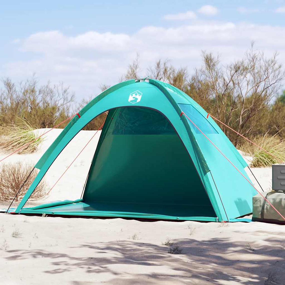 vidaXL Tenda de praia impermeável verde mar 1