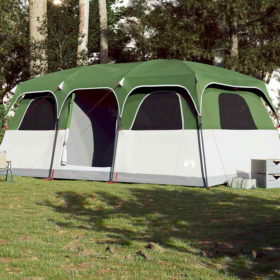 vidaXL Tenda familiar estilo cabana para 10 pessoas impermeável verde 1