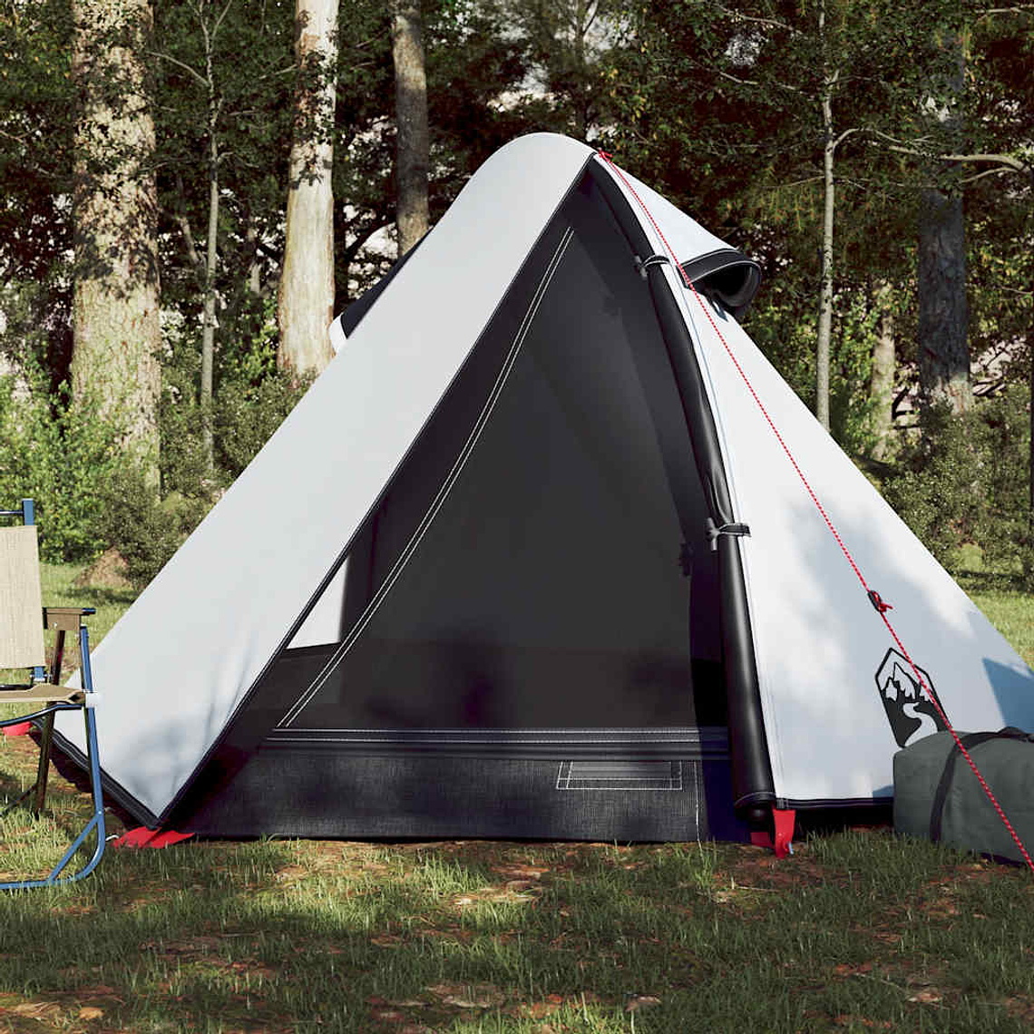 vidaXL Tenda de campismo cúpula p/ 2 pessoas opaca impermeável branco 1