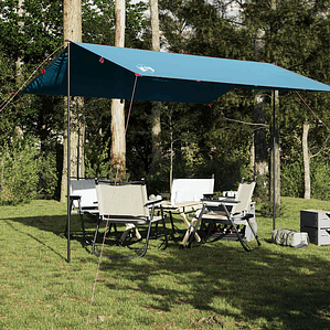 vidaXL Lona de campismo 360x294 cm impermeável azul