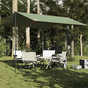 vidaXL Lona de campismo 360x294 cm impermeável verde