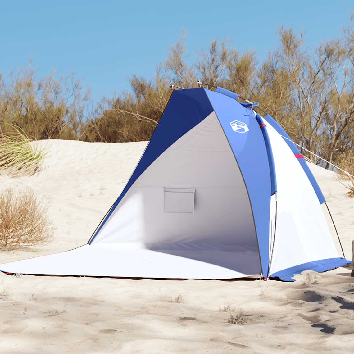 vidaXL Tenda de praia 268x223x125 cm poliéster 185T azul-ciano 1