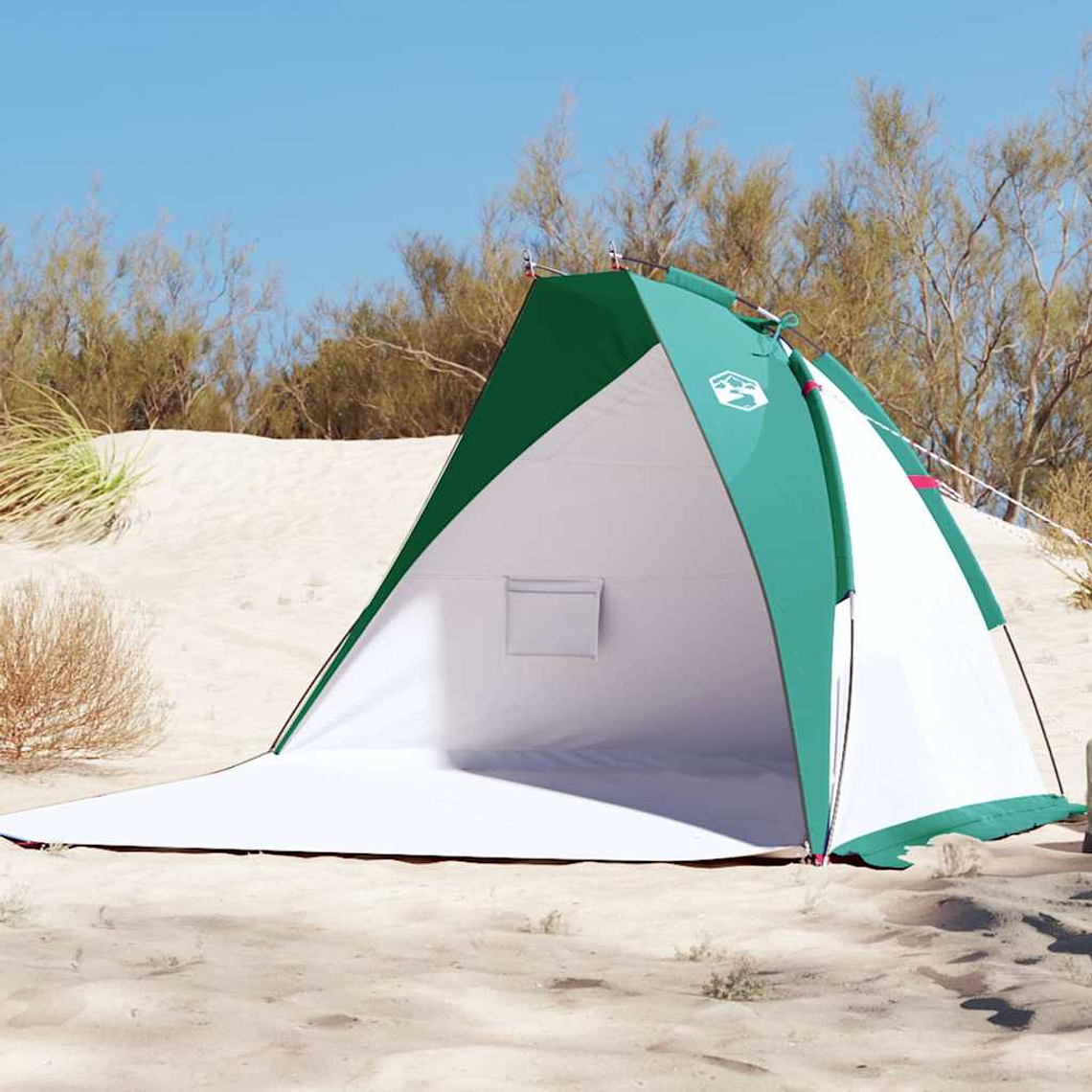 vidaXL Tenda de praia 268x223x125 cm poliéster 185T verde-mar 1