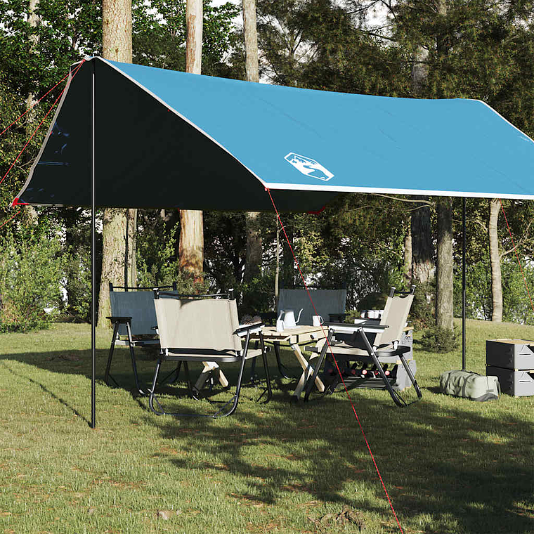 vidaXL Lona de campismo 430x380x210 cm impermeável azul 1