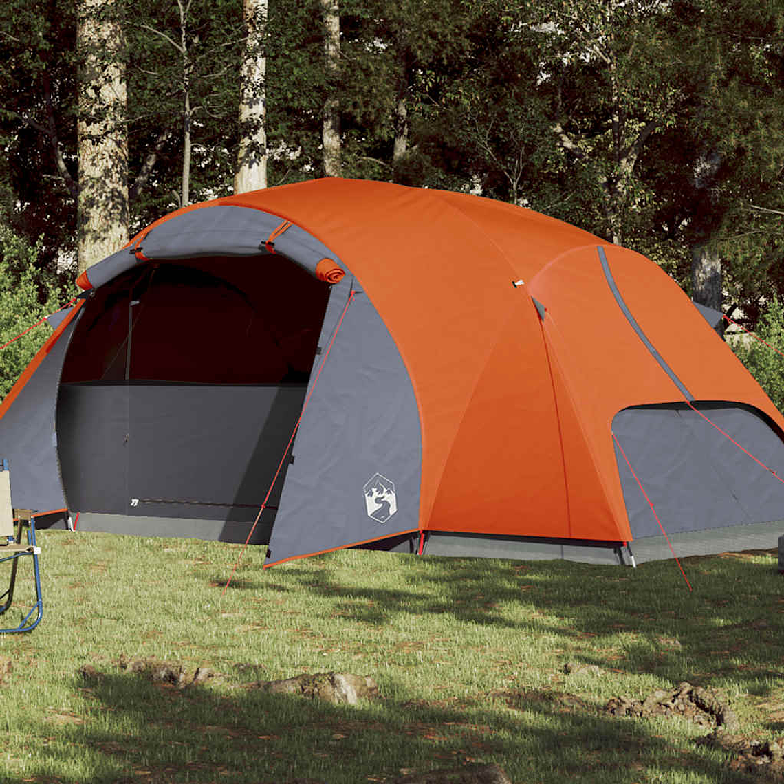 vidaXL Tenda familiar ventilação cruzada 8 pessoas impermeável laranja 1