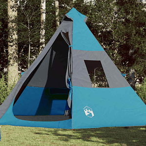 vidaXL Tenda de campismo tipi para 7 pessoas impermeável azul