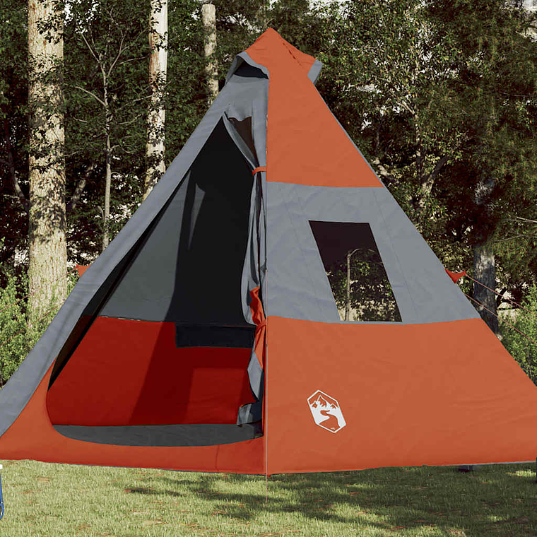 vidaXL Tenda de campismo tipi para 7 pessoas impermeável laranja 1