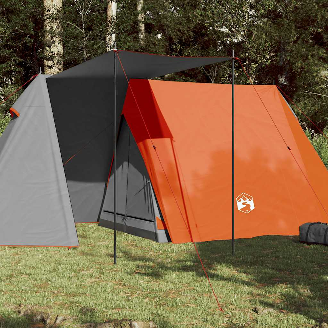 vidaXL Tenda de campismo para 3 pessoas impermeável cinzento e laranja 1