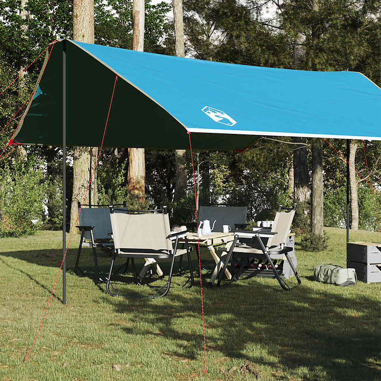 vidaXL Lona de campismo 460x305x210 cm impermeável azul 1