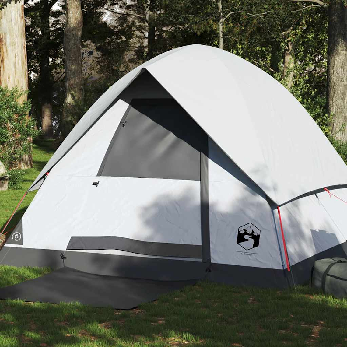vidaXL Tenda de campismo cúpula p/ 4 pessoas opaca impermeável branco 1