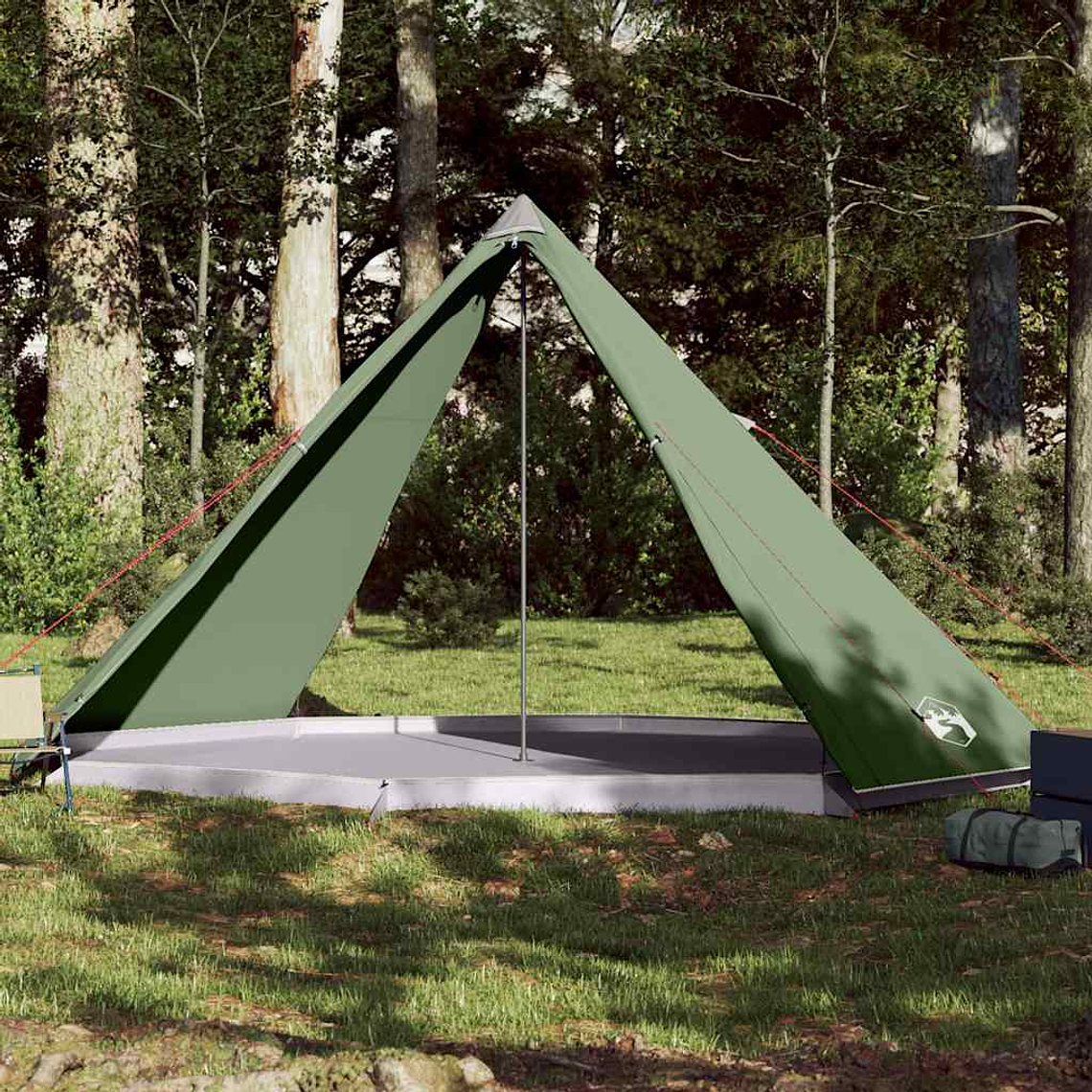 vidaXL Tenda familiar tipi para 8 pessoas impermeável verde 1