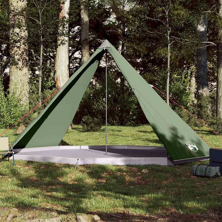 vidaXL Tenda familiar tipi para 8 pessoas impermeável verde 1