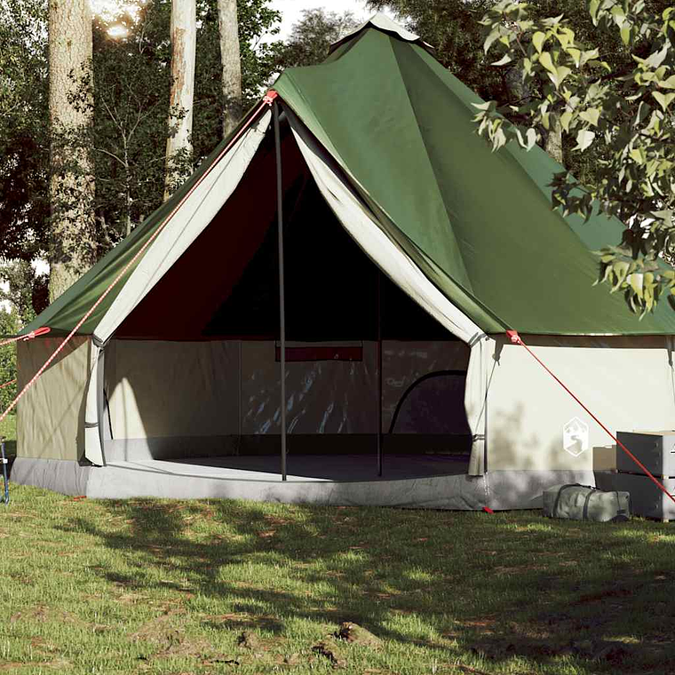 vidaXL Tenda familiar tipi para 10 pessoas impermeável verde 1