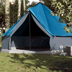 vidaXL Tenda familiar tipi para 10 pessoas impermeável azul
