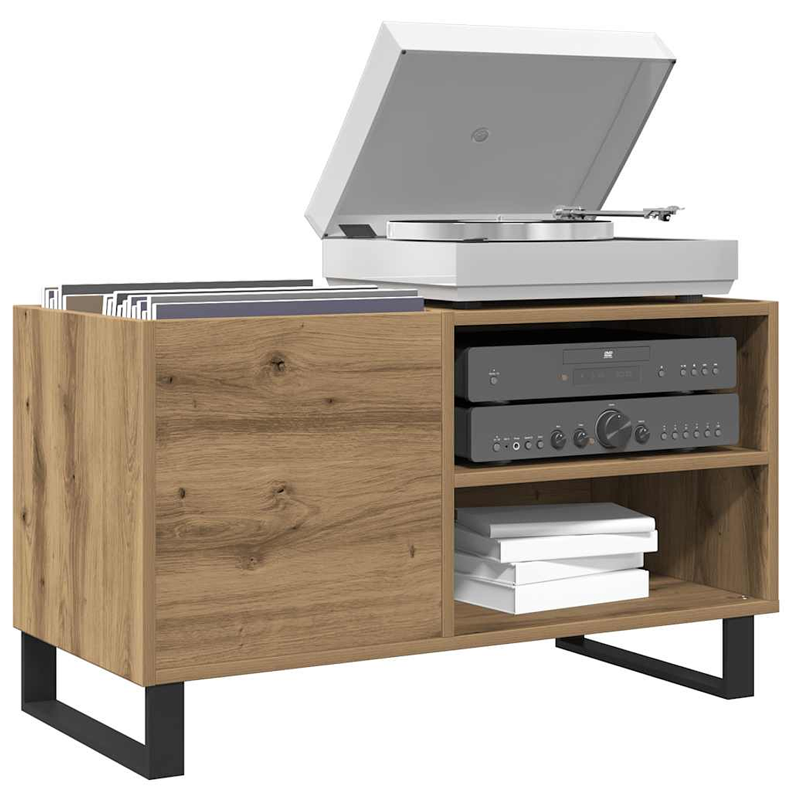 vidaXL Armário p/ discos 84,5x38x48cm deriv madeira carvalho artisiano 1