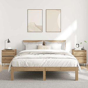 vidaXL Mesas de cabeceira 2pcs derivados de madeira carvalho artisiano