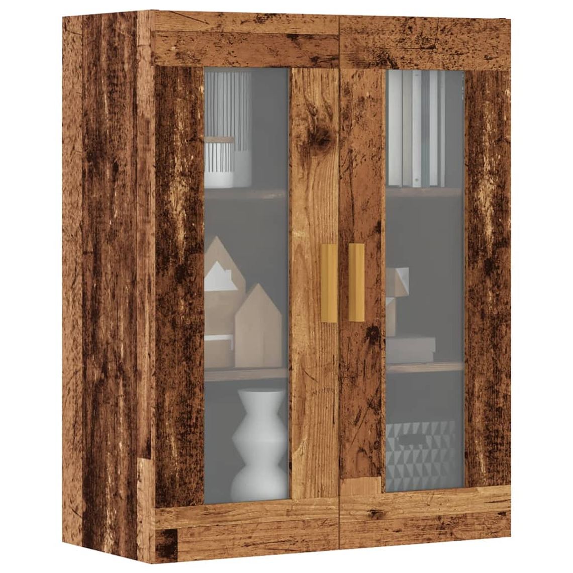 vidaXL Armário de parede suspenso 69,5x34x90 cm madeira velha 1