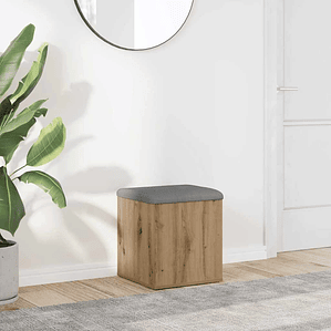 vidaXL Banco arrumação 42x42x45cm derivados madeira carvalho artisiano