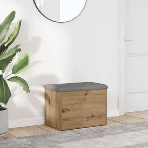 vidaXL Banco arrumação 62x42x45cm derivados madeira carvalho artisiano