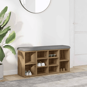 vidaXL Banco sapateira 82x32x45,5 cm deriv. madeira carvalho artisiano
