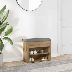 vidaXL Banco sapateira 62x32x50 cm deriv. madeira carvalho artisiano