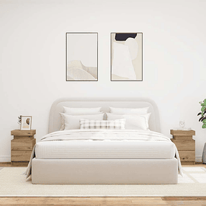 vidaXL Mesas cabeceira c/ LED 2 pcs deriv. madeira carvalho artisiano