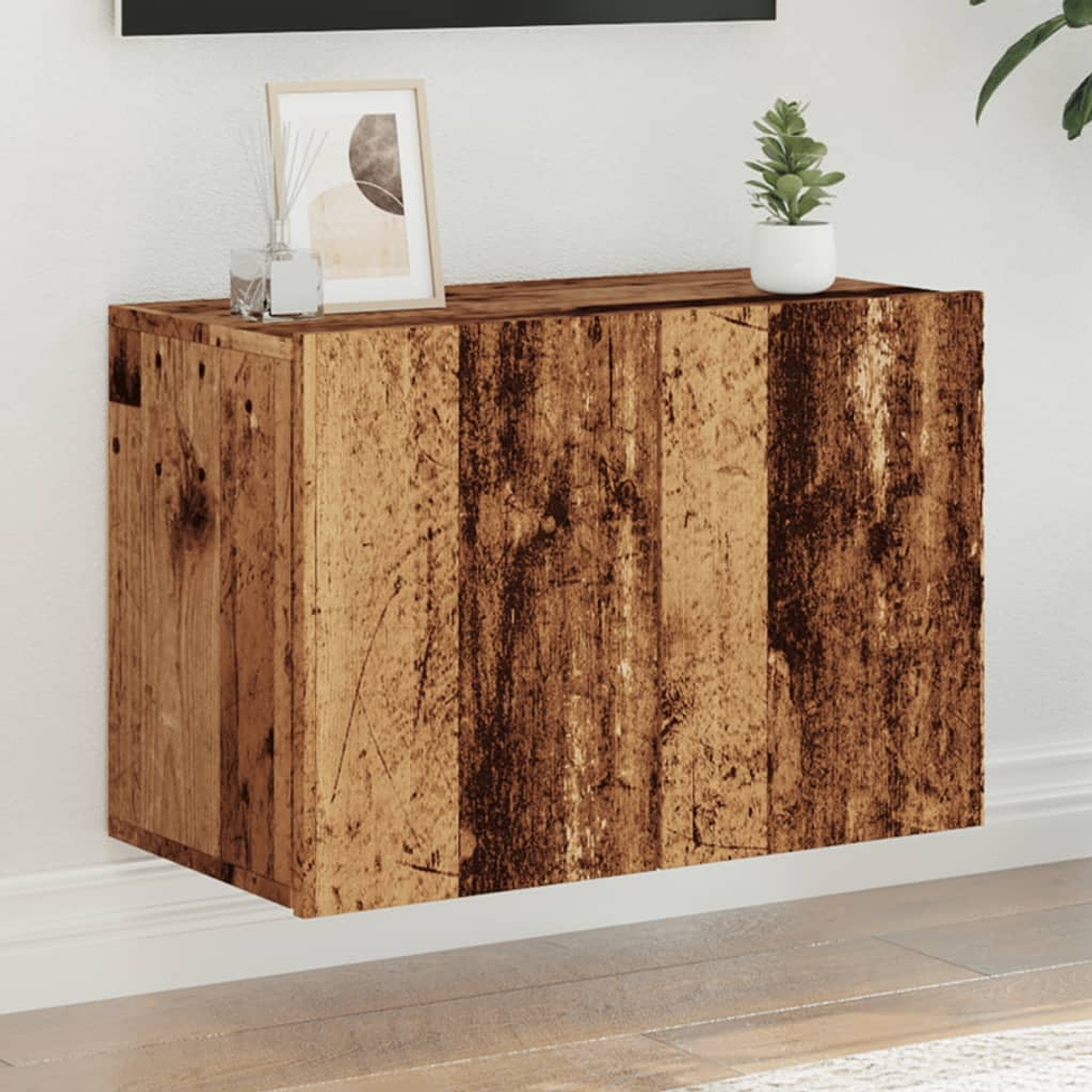 vidaXL Móvel de parede para TV 60x30x41 cm madeira velha 1