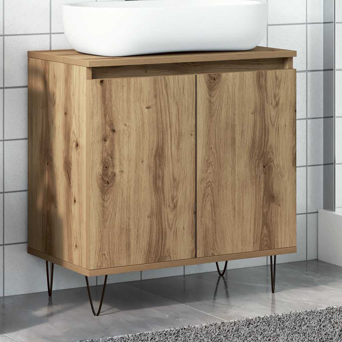 vidaXL Armário casa banho 58x33x60cm deriv. madeira carvalho artisiano 1