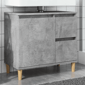 vidaXL Móvel p/ lavatório 65x33x60 cm deriv. madeira cinzento cimento