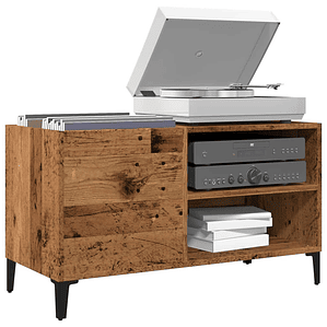 vidaXL Armário p/ discos 84,5x38x48 cm derivados madeira madeira velha