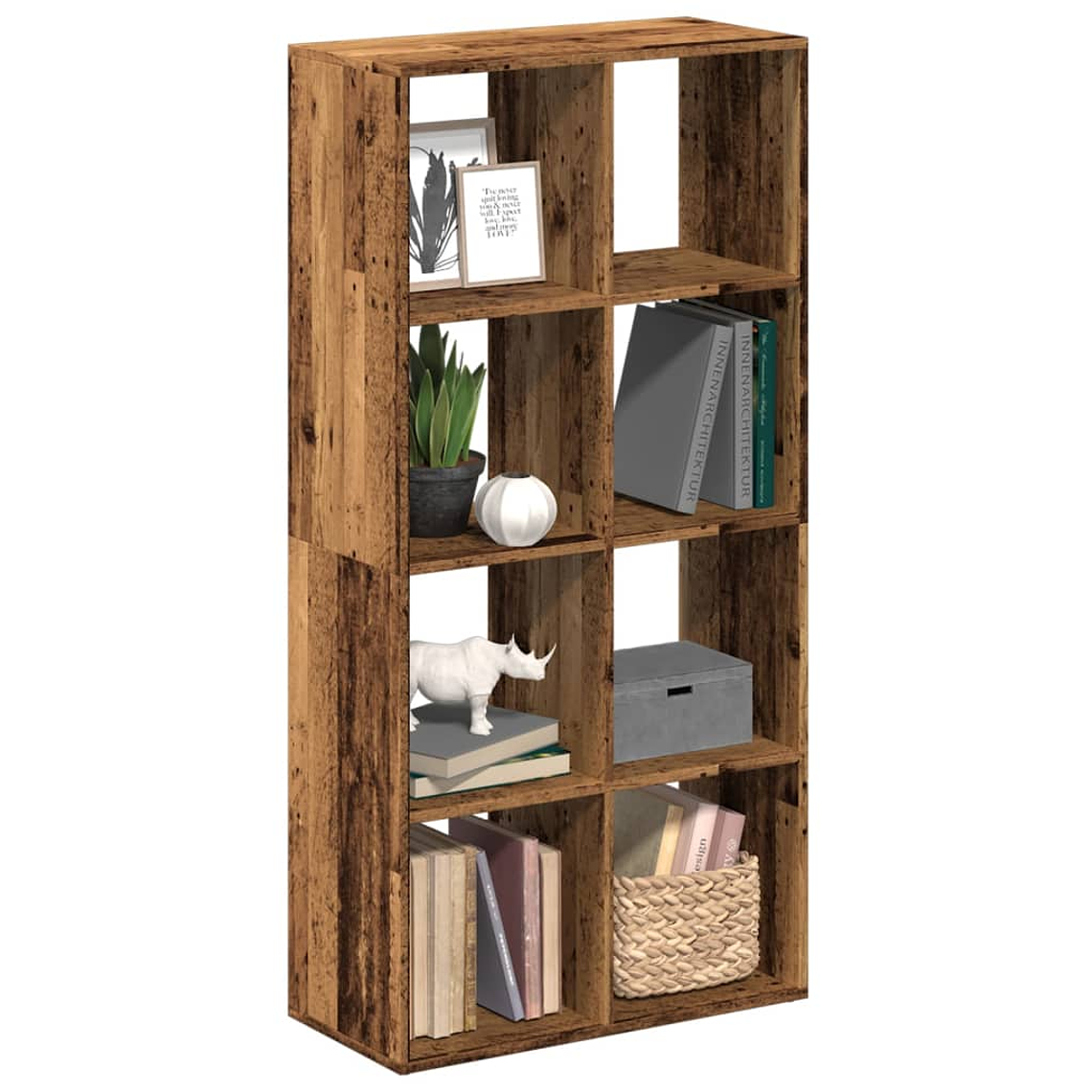 vidaXL Estante divisória 69,5x29x137,5 cm deriv. madeira madeira velha 1