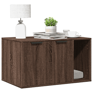 vidaXL Compartim. caixa areia gatos deriv. madeira carvalho castanho