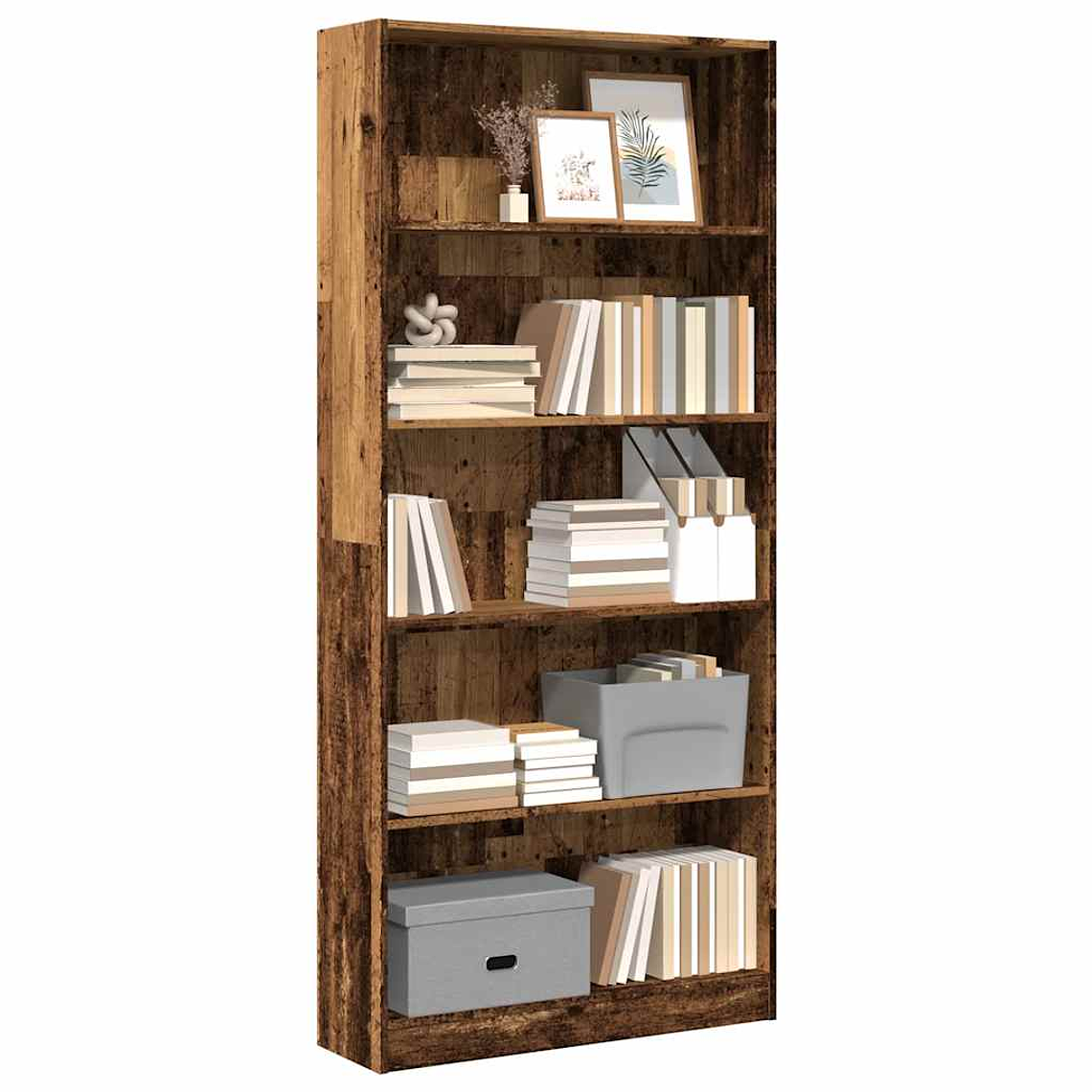 vidaXL Estante 80x24x176 cm derivados de madeira madeira velha 1