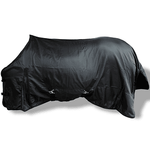 vidaXL Cobertor de lã com camadas duplas 145 cm preto