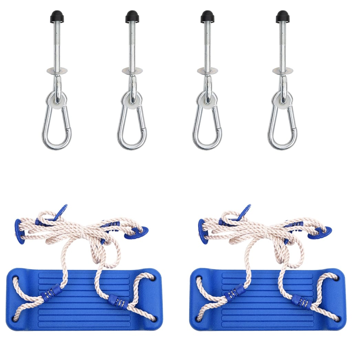   vidaXL Assentos de baloiço 2pcs c/ pedras de escalada polietileno azul 1
