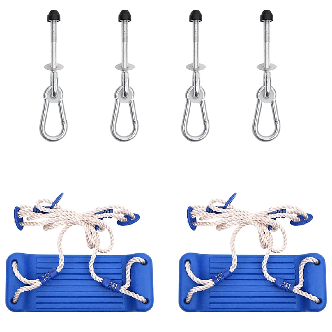   vidaXL Assentos de baloiço 2pcs c/ pedras de escalada polietileno azul 1