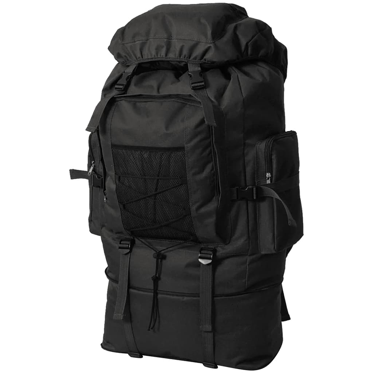 vidaXL Mochila estilo exército XXL 100 L preto 1