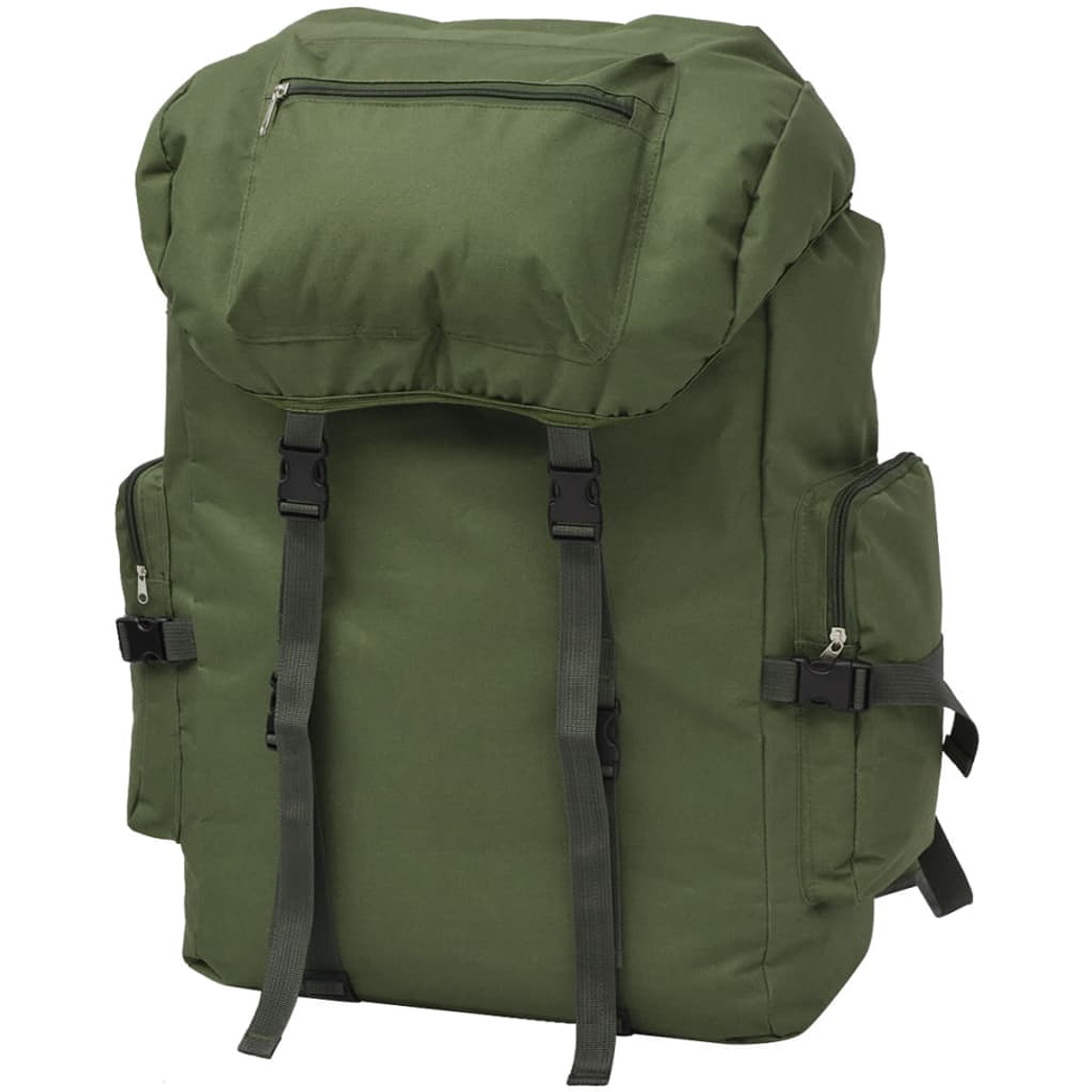 vidaXL Mochila estilo exército 65 L verde 1